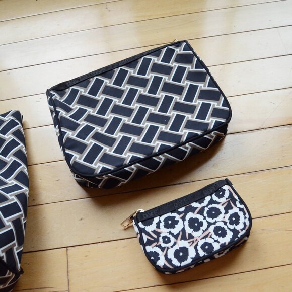 DVF for Target Vintage Weave Neutral Tote Bag Purse + Pouch 3 Pieces Set - Picture 7 of 15